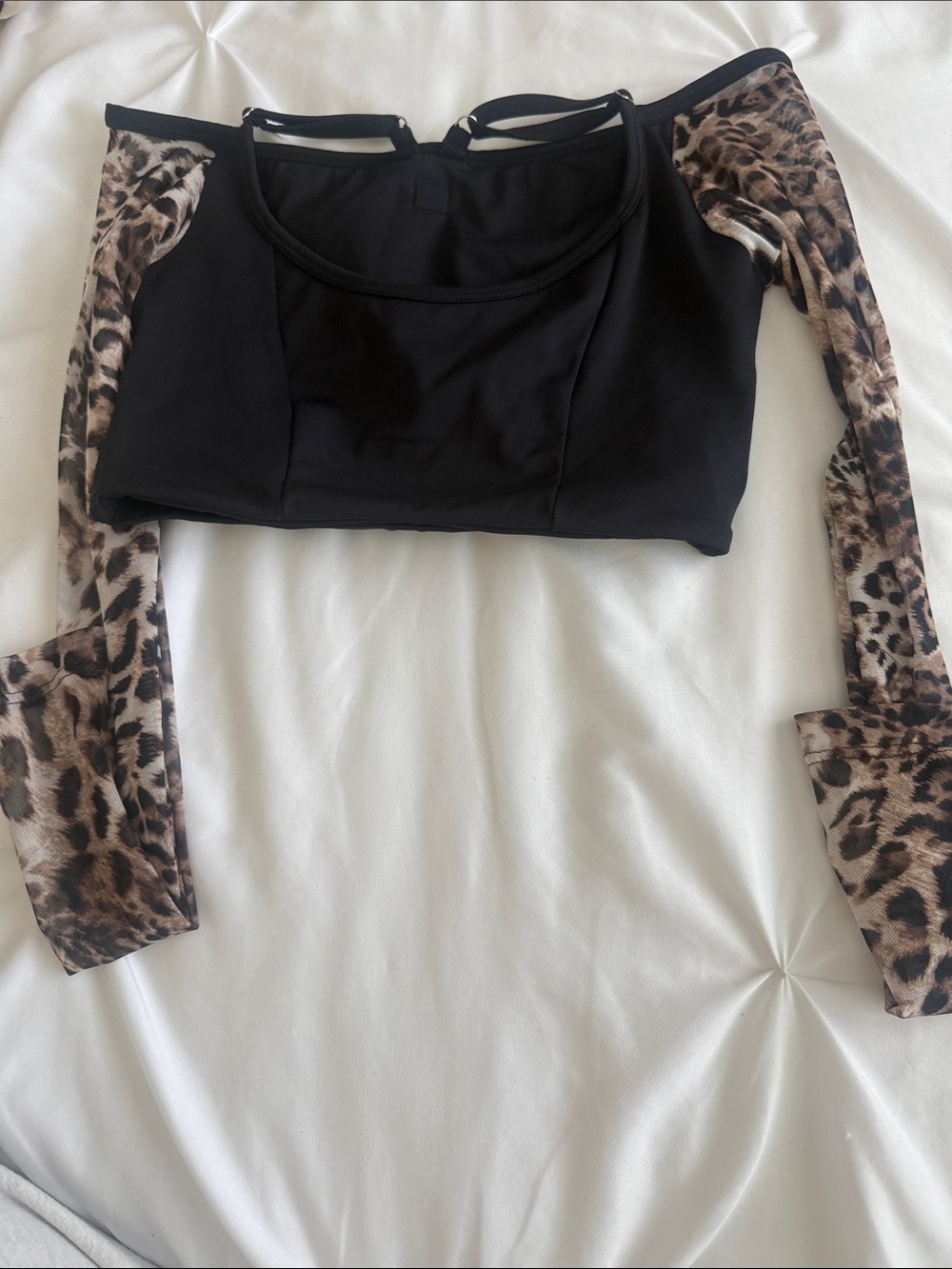 five dancewear long sleeve cheetah mesh